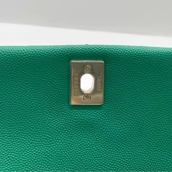 CHANEL Green Caviar Coco Top Handle Flap Bag Small GHW - Picture 12 of 15